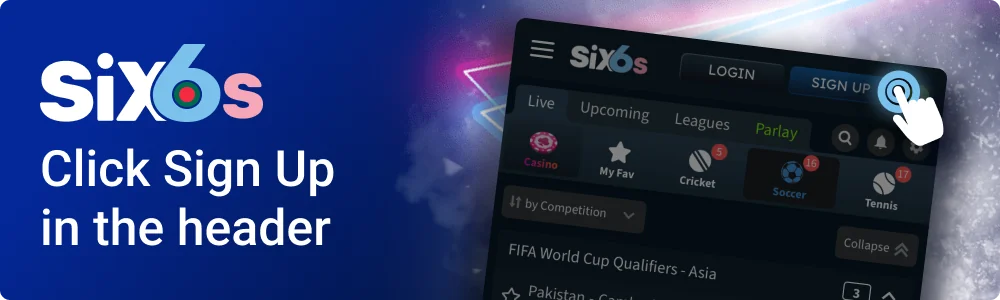 Click the Six6s registration button