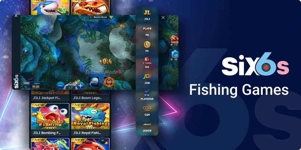 Variety of Fishing games at Six6s