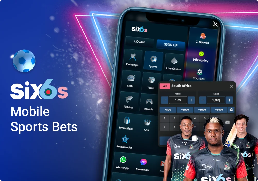 Sports betting on the Six6s app