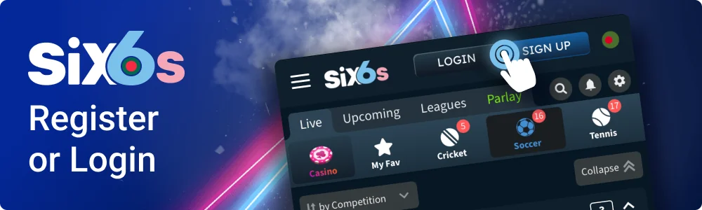 Register or login to your Six6s account
